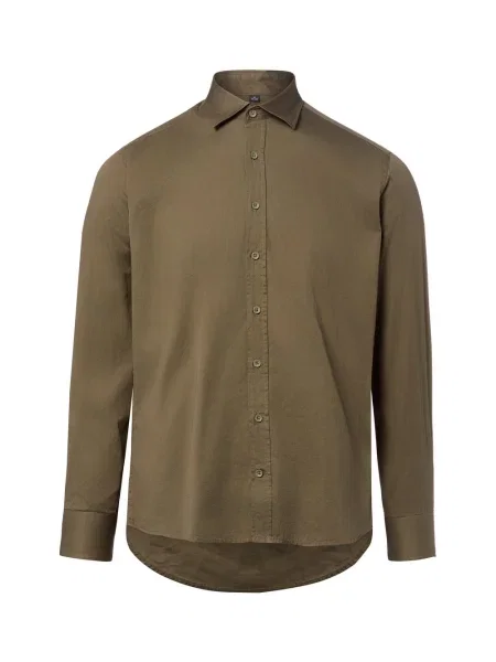 Nils Sundström koszula casual Mężczyźni Modern Fit jednolity S zielony