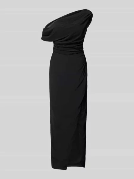 Sukienka wieczorowa z marszczeniami i Rozporek Lace & Beads czarna