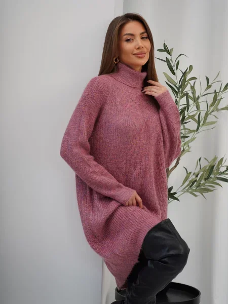 Сукня міні ISSA Plus комбінований верх рожевий