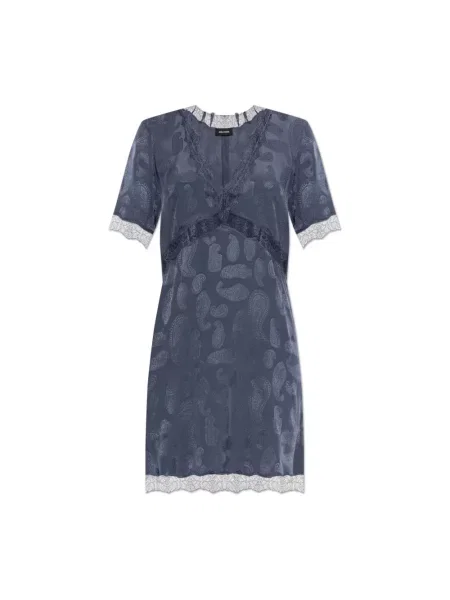 Jedwabna sukienka Zadig & Voltaire niebieska