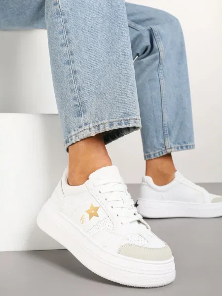 Sneakers Fenarra cu auriu alb