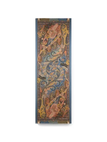 Fular Etro de mătase cu imagine cu model paisley albastru