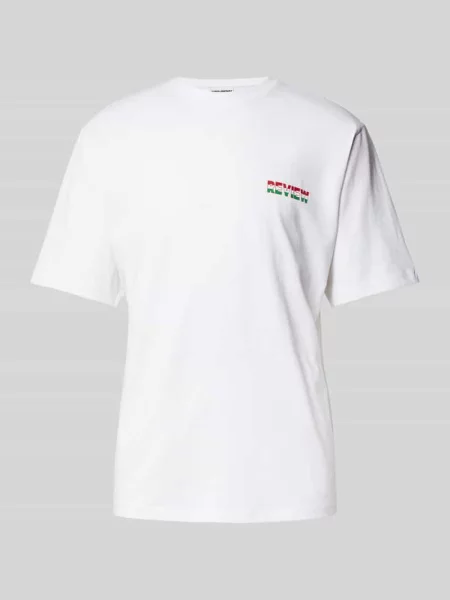 T-shirt z nadrukiem z logo Review biała