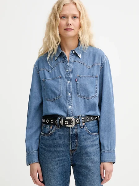 Levi's koszula jeansowa regular z kołnierzykiem klasycznym niebieski