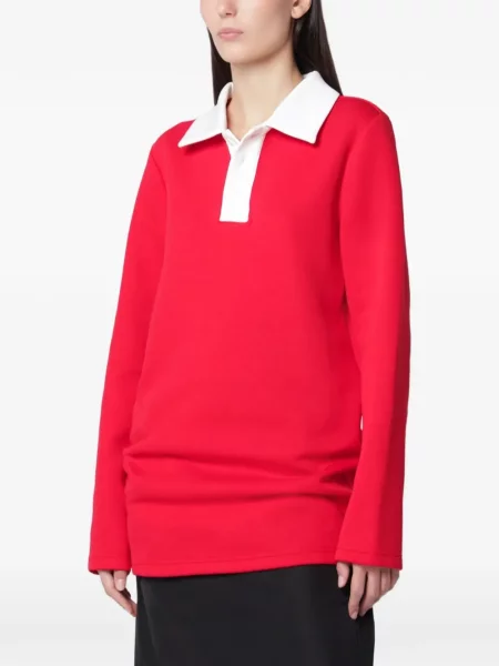 Gulerat lung tricou polo Aliita roșu