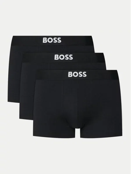 Obcisłe bokserki z elastycznym paskiem z logo w zestawie 3 szt. Boss czarne