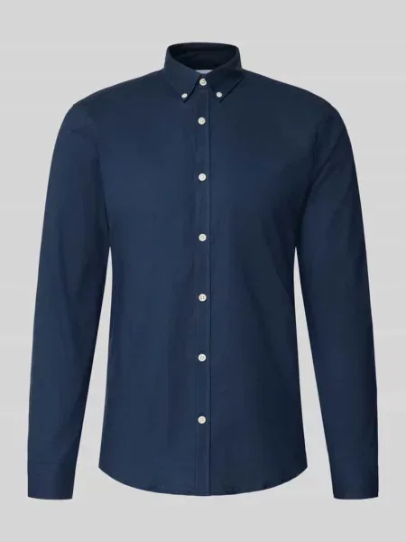 Koszula casualowa o kroju regular fit z mieszanki bawełny model Oxford' Lindbergh granatowa