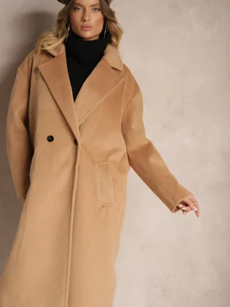 Palton Malwilina închis bej