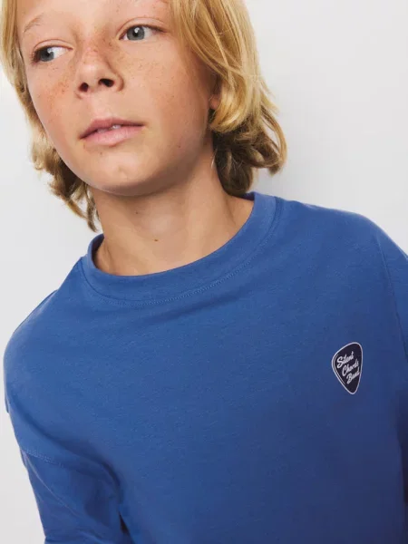 Wzorzysty t-shirt indygo Dzieci lata MANGO KIDS niebieski