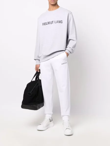 Raštuotos kelnės Helmut Lang balta
