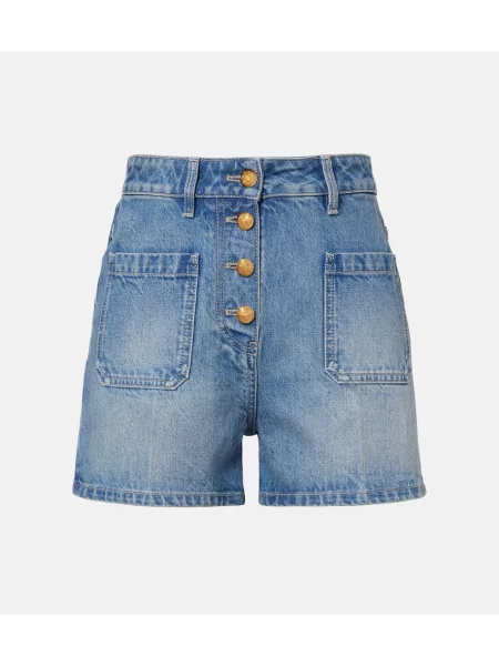 Pantaloni scurți din denim Valentino albastru