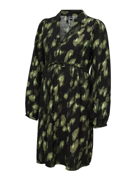 Vero Moda Maternity Košilové šaty VMMLANINI mátová / kiwi černá