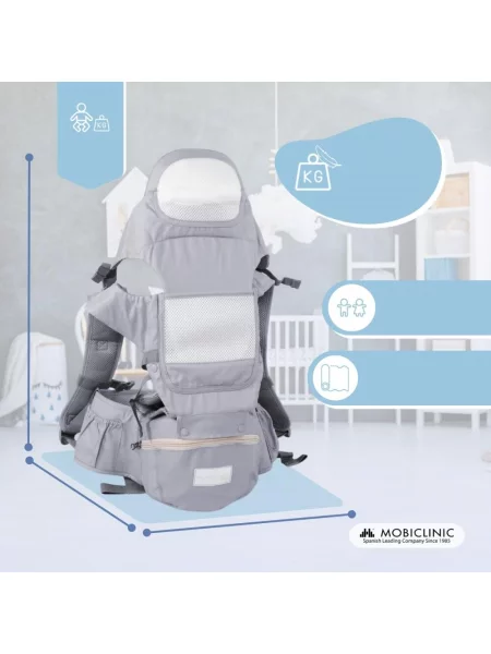 6 w 1 ergonomiczny oddychający plecak-nosidełko dla dziecka miesięcy szary