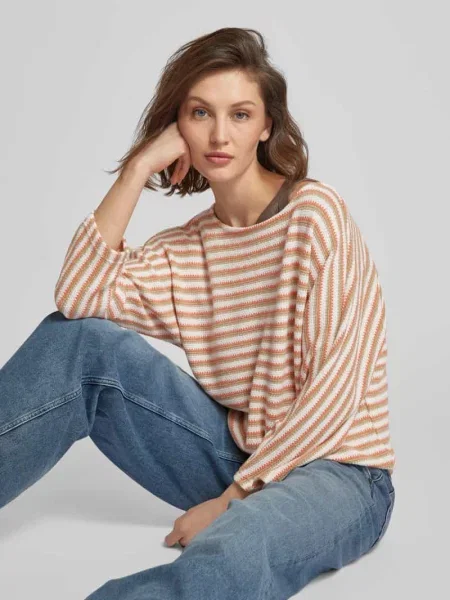 Sweter z dzianiny z wzorem w paski model Guste' Opus