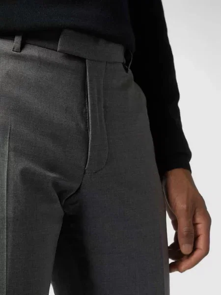 Spodnie do garnituru o kroju slim fit z dodatkiem streczu model ‘Piet’ — ‘Drynamic’ szare