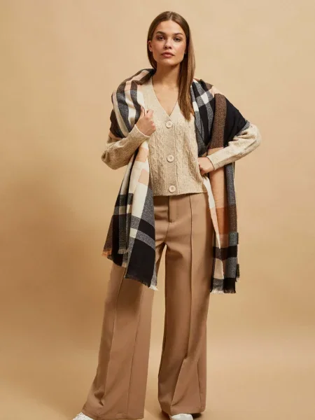 Fular Marisse în carouri negru