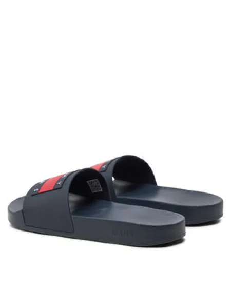 Šlepetės Tommy Jeans Pool Slide Ess Black mėlyna