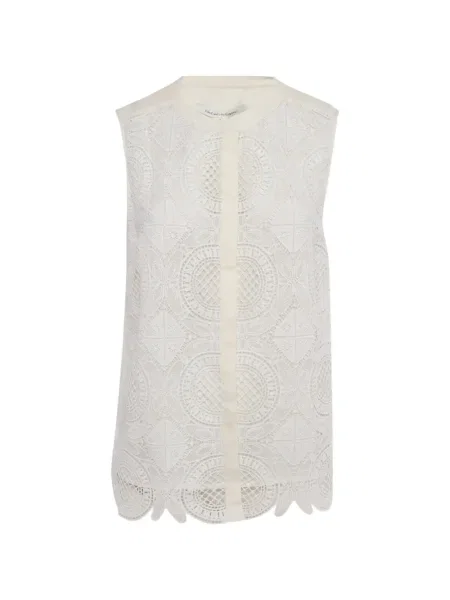 Top Dvf Diane Von Furstenberg din dantelă alb