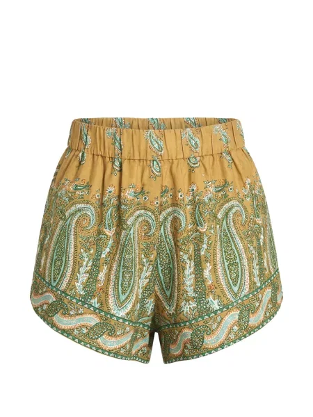 Pantaloni scurți Boteh cu imagine cu model paisley verde