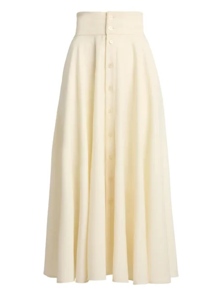 Fustă midi Ralph Lauren Collection cu șireturi din dantelă până la genunchi