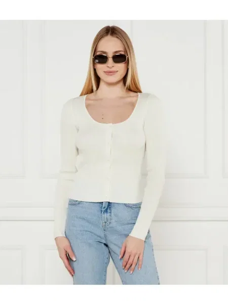 Pinko De mătase cardigan ASSIA alb