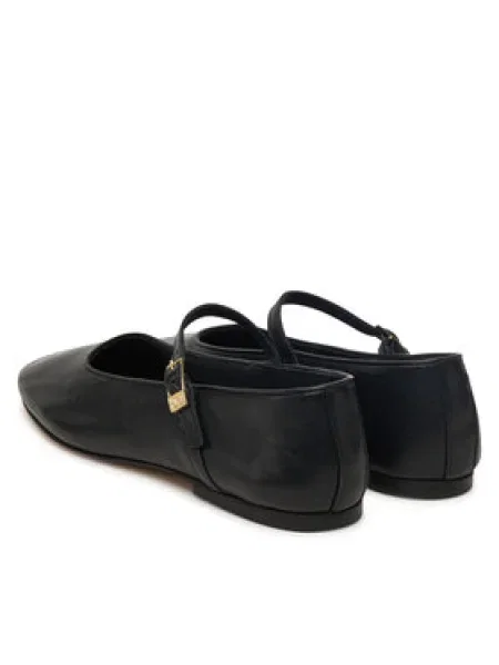 Tommy Hilfiger Kožené balerínky SMOOTH LEATHER MARYJANE čierna