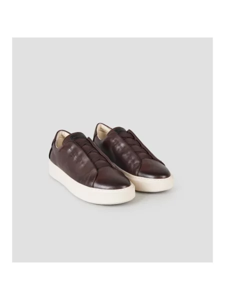 Sneakersy Alexander Smith skórzane wsuwane brązowe