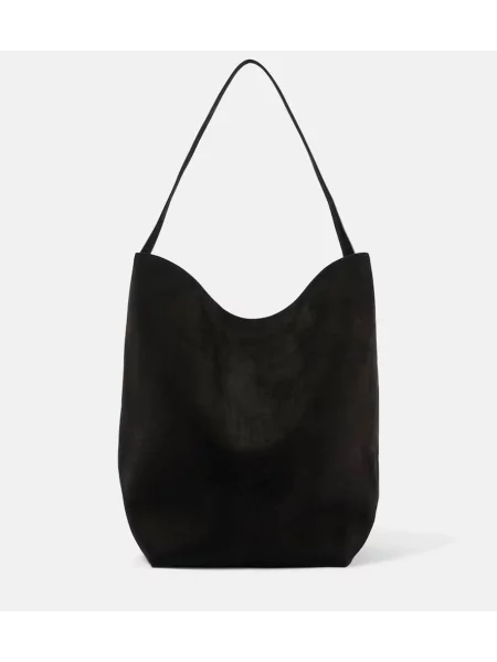 Usnjena torbica The Row črna