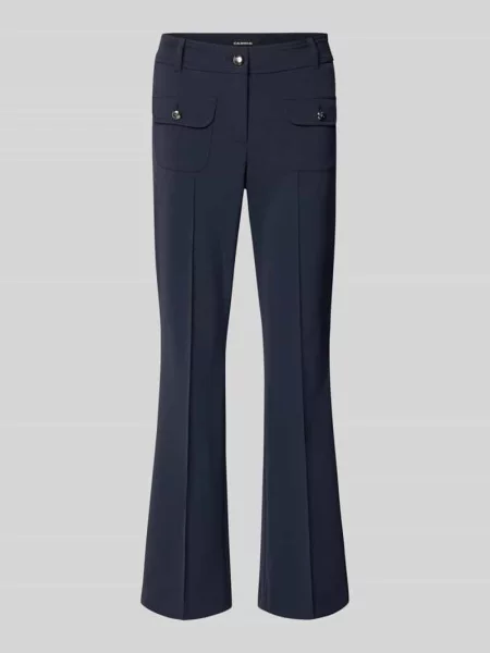 Krój slim fit Wąskie spodnie z naszywanymi model FARAH' Cambio granatowe