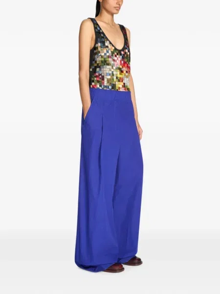 Pantaloni Dries Van Noten albastru