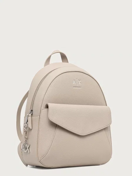 Armani Exchange ruksak dámsky z imitácie kože béžová