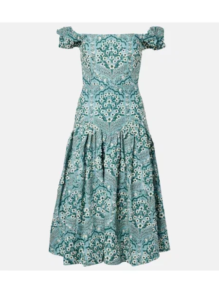 Rochie midi Agua By Agua Bendita până la genunchi de costum verde