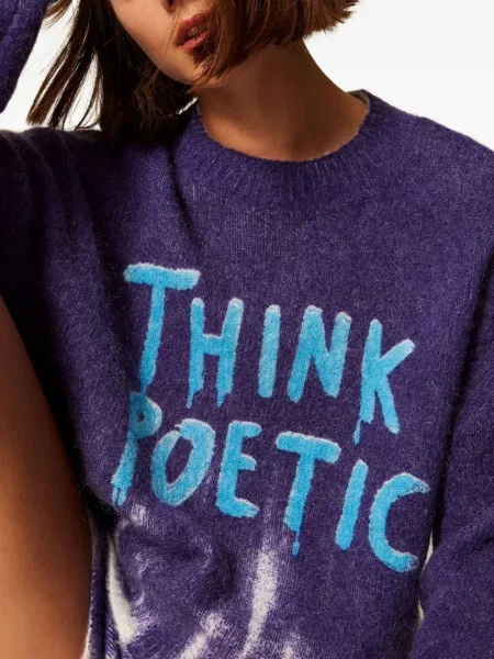 Pulover Twinset cu imagine violet