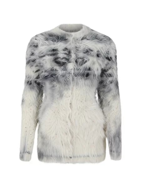 Cardigan Maison Margiela cu model leopard cu blană