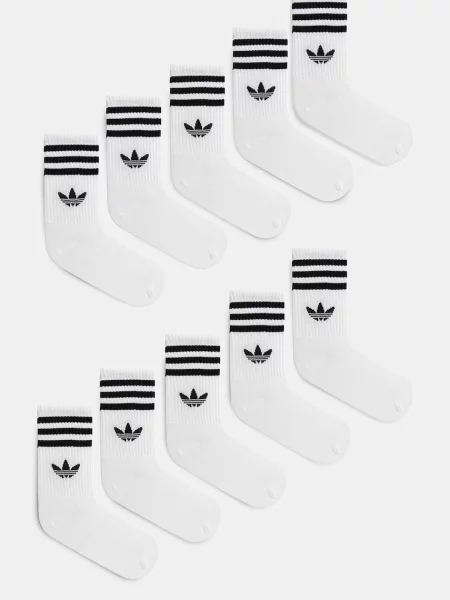 Ponožky adidas 3S Crew S 6P White S bílé