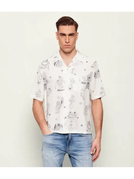 AllSaints Cămașă TERRA | Relaxed fit | cu adaos de in