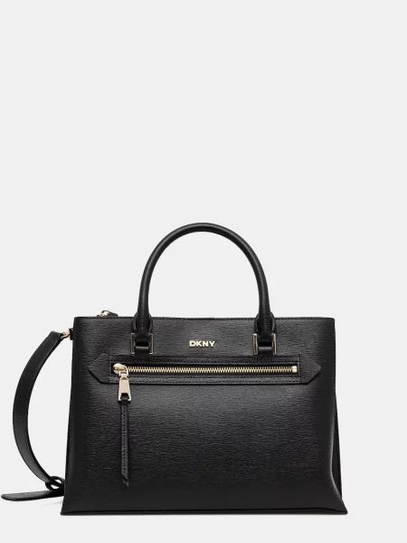 Кожаная сумка Dkny черная