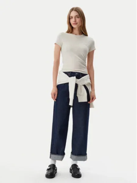 Tričko Tommy Jeans béžové