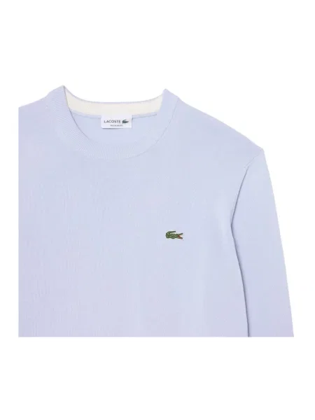 Bluza nierozpinana Lacoste w jednolitym kolorze z okrągłym dekoltem niebieska