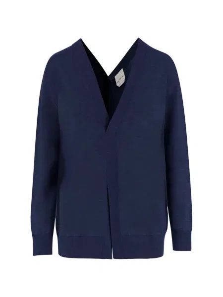 Pulover Sa Su Phi cu decolteu în V albastru