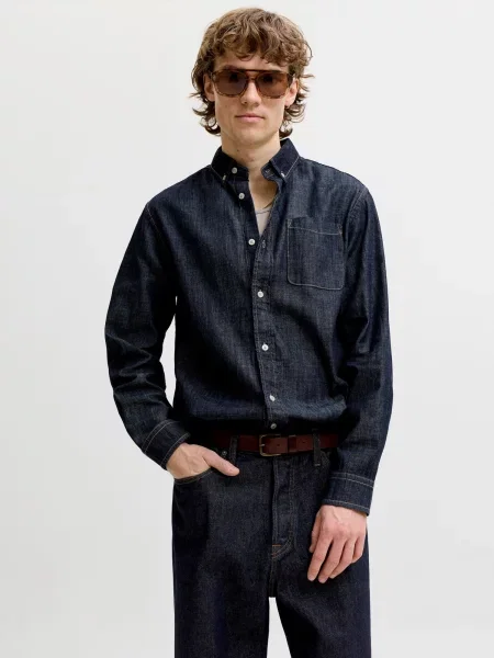 JACK & JONES Cămașă JJEBROOK închis albastru