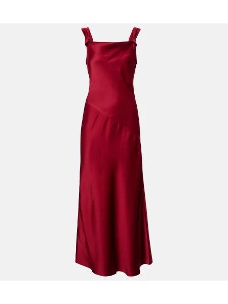 Rochie maxi Max Mara din satin roșu
