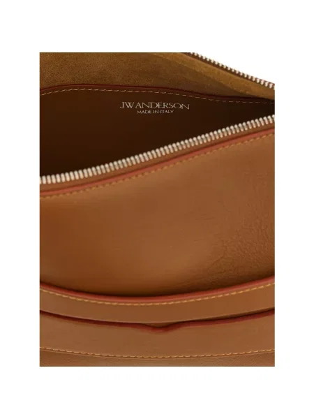 Loafersy Jw Anderson skórzane z logo brązowe