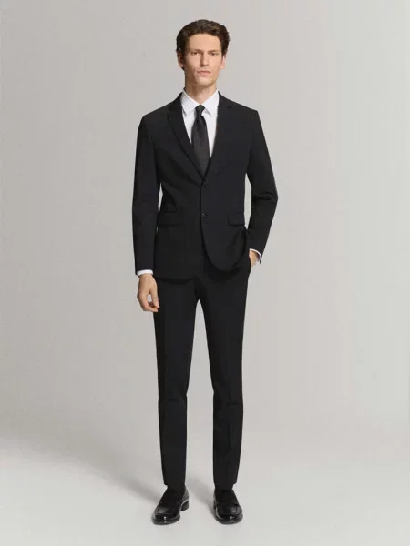 Koszula garniturowa super slim fit z bawełny ze stretchem Mężczyzna XXL MANGO MAN biały