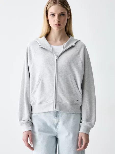 Tommy Jeans hanorac cu pentru femei din gri