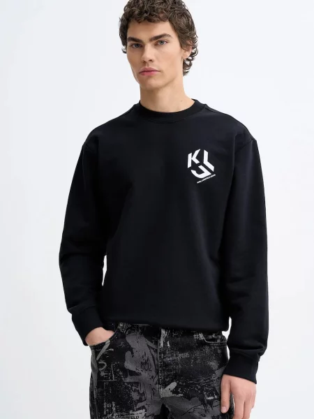 Mikina Karl Lagerfeld Jeans s potiskem černá