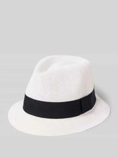 Kapelusz z ozdobną taśmą model TRILBY' Müller Headwear biały