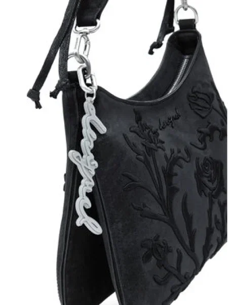 Kvetinová crossbody kabelka Desigual čierna