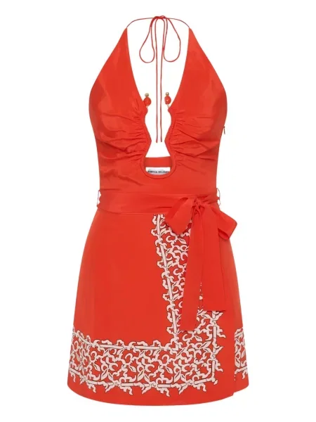Rochie mini Rebecca Vallance cu broderie cu gât halter de costum
