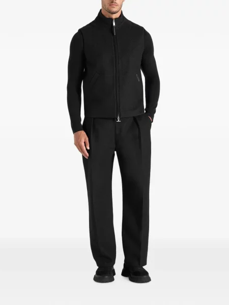 Vestă Manière De Voir de lână cu model herringbone negru
